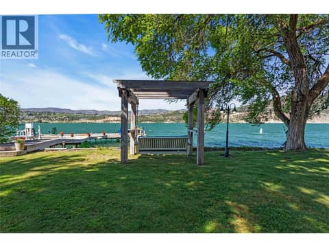 Unique artistic swing for watching the waves and sunsets at 12110 Trewhitt Road W, Lake Country East / Oyama