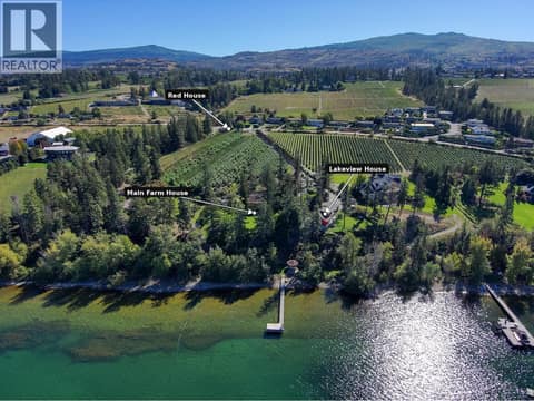 3 residences, Main Farm House, Lakeview House & Red House at 4852-4858 Lakeshore Road, Upper Mission, Kelowna