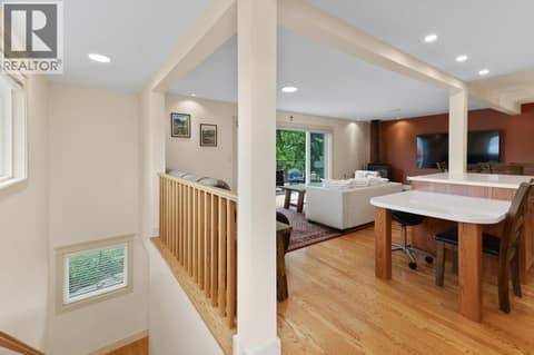 Lakeview House Stairs to Lower Level at 4852-4858 Lakeshore Road, Upper Mission, Kelowna
