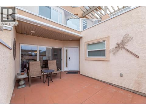 Lower level patio / entrance at 9800 TURNER Street Unit# 65, Main Town, Summerland