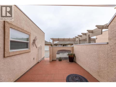 Lower level patio at 9800 TURNER Street Unit# 65, Main Town, Summerland