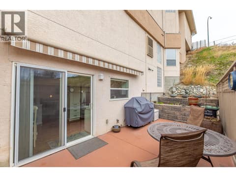 Lower level terrace off kitchen at 9800 TURNER Street Unit# 65, Main Town, Summerland