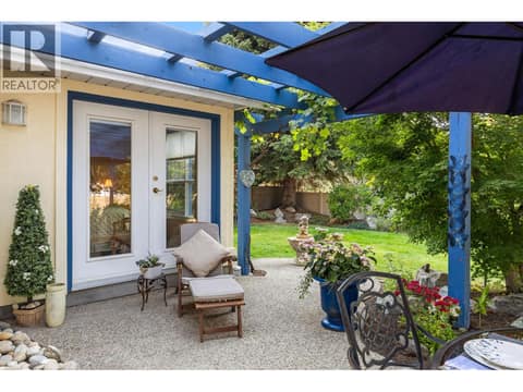 Garden deck off kitchen. at 4000 Gallaghers Terrace, South East Kelowna