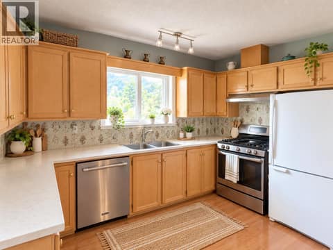 Virtually staged kitchen at 4355 Walbridge Road, Armstrong/ Spall., Spallumcheen