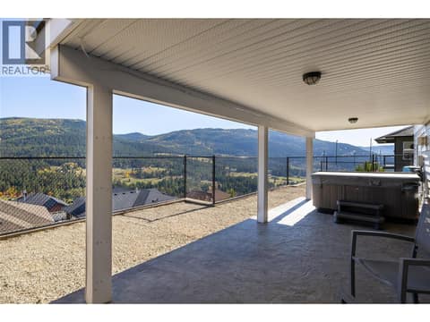 Large covered lower patio area... at 7261 Silver Ridge Drive, Foothills, Vernon