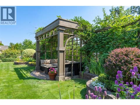 Pergola with Sitting Area at 2233 Quail Run Drive, University District, Kelowna