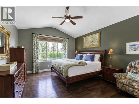 Primary Bedroom with Vaulted Ceiling at 2233 Quail Run Drive, University District, Kelowna