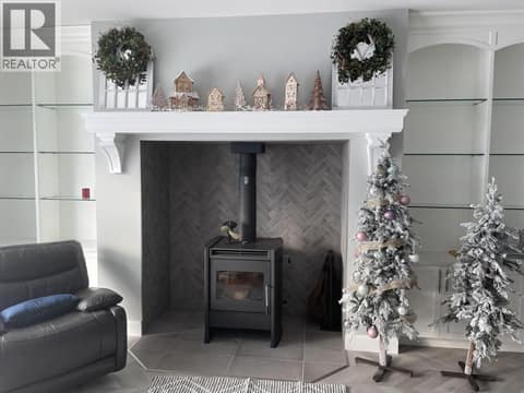 Family room at Christmas at 628 Hart Place, Foothills, Vernon