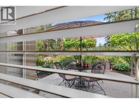 Front patio area great for morning coffee at 3901 Gallaghers Circle, South East Kelowna