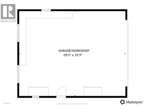Detached garage floor plan at 3491 Fenton Road, Glenrosa, West Kelowna