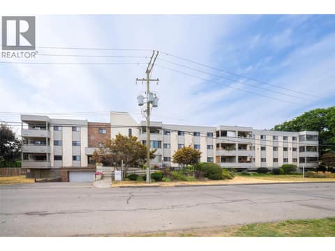 Front of Maple Grove Manor- well managed  35 unit strata building built in 1982, Vernon, BC at 3608 27 Avenue Unit# 209, City of Vernon