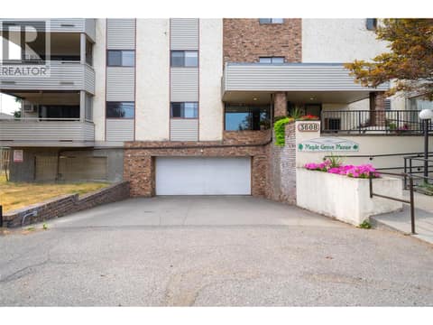 North - front of building - Access to underground parking at 3608 27 Avenue Unit# 209, City of Vernon