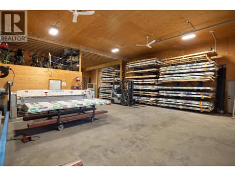 LED commercial lights and Plywood finish walls. at 1130 Thomas Hayes Road, Armstrong/ Spall., Spallumcheen