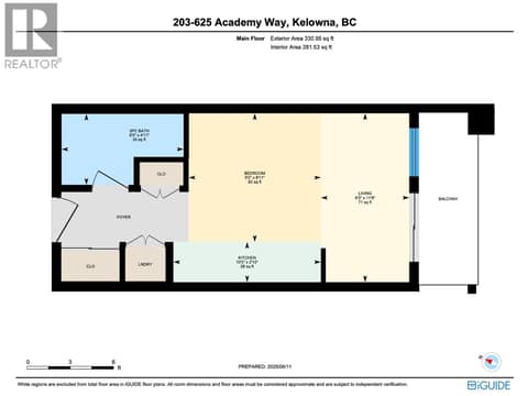 Floor Plan at 625 Academy Way Unit# 203, University District, Kelowna
