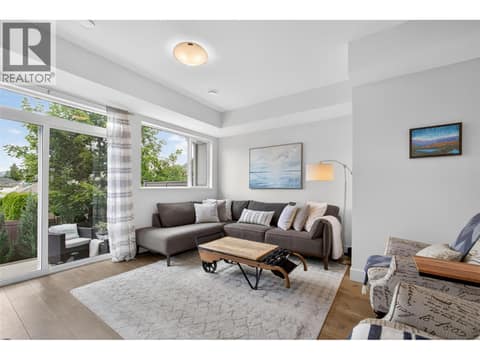 Bright and spacious living room with great natural light and direct access to the private patio, creating a seamless indoor-outdoor living experience. at 720 Valley Road Unit# 28, North Glenmore, Kelowna