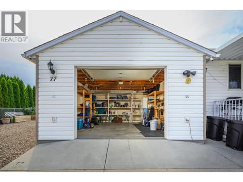 Great single car garage for parking or storage at 12560 Westside Road Unit# 77, Swan Lake West, Vernon