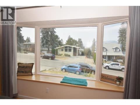 Bay window in living room at 3907 17 Street, East Hill, Vernon