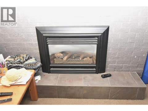 Gas fireplace in basement at 3907 17 Street, East Hill, Vernon