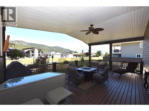 Beautiful large covered back deck at 535 Loon Avenue, Okanagan North, Vernon