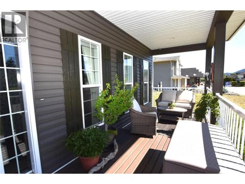 Covered front lower deck at 535 Loon Avenue, Okanagan North, Vernon