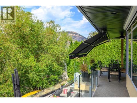 Extendable awning over dining area at 8615 Okanagan Landing Road, Okanagan Landing, Vernon