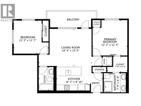 Floorplan for Unit 507 at 1220 Pacific Avenue Unit# 507, Springfield/Spall, Kelowna