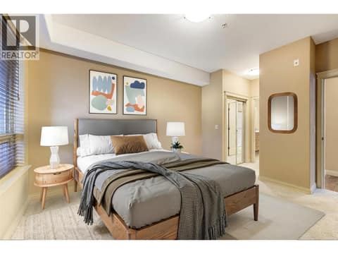 Virtually Staged Primary Bedroom at 2760 Auburn Road Unit# 101, Shannon Lake, West Kelowna