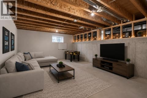 Virtually Staged Unfinished Basement - Bring Your Ideas at 2478 Stone Grove Crescent, Shannon Lake, West Kelowna
