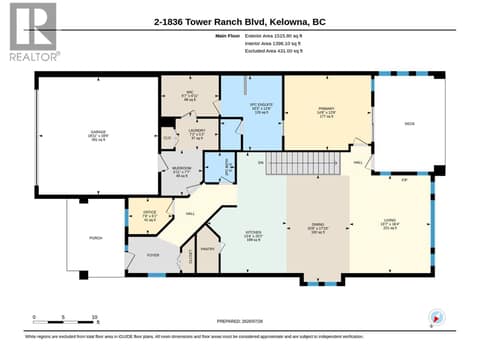 Walkout basement floor plan at 1836 Tower Ranch Boulevard Unit# 2, Rutland North, Kelowna