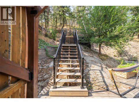 Stairs to upper Deck at 670 Cassiar Road, Dilworth Mountain, Kelowna