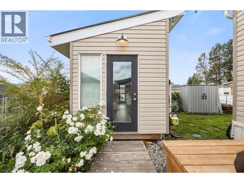 The powered detached studio is a fantastic bonus, ideal for yoga, meditation, a creative space, greenhouse or seasonal guest retreat. at 9020 Jim Bailey Road Unit# 174, Lake Country East / Oyama, Kelowna
