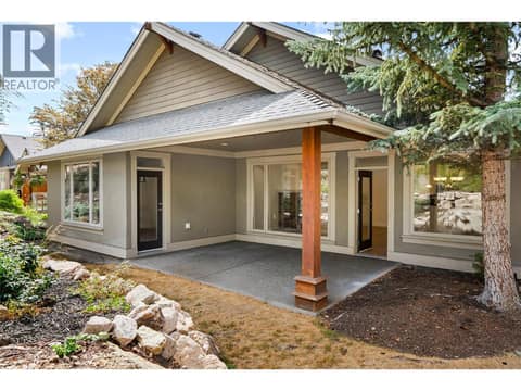 Covered Patio off the back of home at 153 Mashie Crescent, Predator Ridge, Vernon
