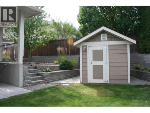 Garden Shed with Power at 1985 Stikine Place, Juniper Ridge, Kamloops
