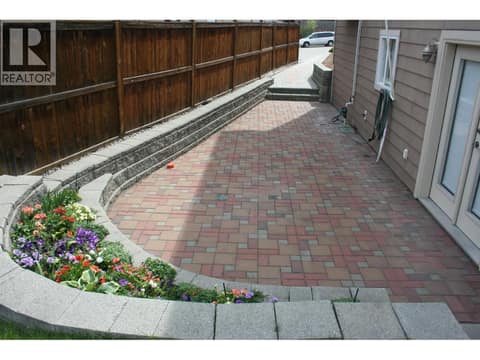 Paver Patio off Family room at 1985 Stikine Place, Juniper Ridge, Kamloops