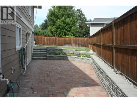 Paver Patio off Family room at 1985 Stikine Place, Juniper Ridge, Kamloops