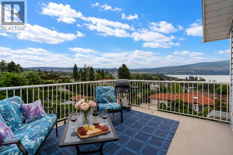 Deck with stunning lake views- Main suite at 1108 Menu Road, Lakeview Heights, West Kelowna
