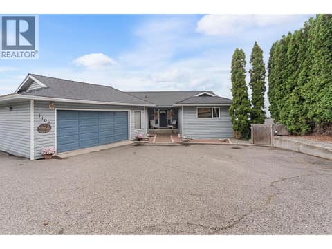 Double garage with extra parking for RV at 1108 Menu Road, Lakeview Heights, West Kelowna