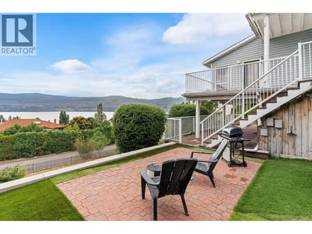 Patio with water lake views at 1108 Menu Road, Lakeview Heights, West Kelowna