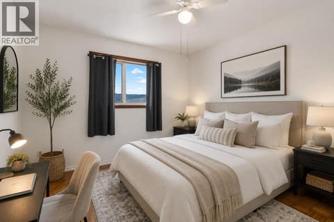 Virtually staged second bedroom - middle suite at 1108 Menu Road, Lakeview Heights, West Kelowna