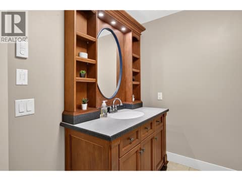 Full bathroom with heated floors on the lower level. at 471 Long Ridge Drive, Wilden, Kelowna