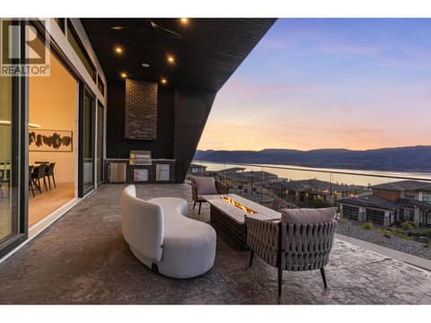 Built-in BBQ and privacy wall at 5584 Upper Mission Court, Kettle Valley, Kelowna