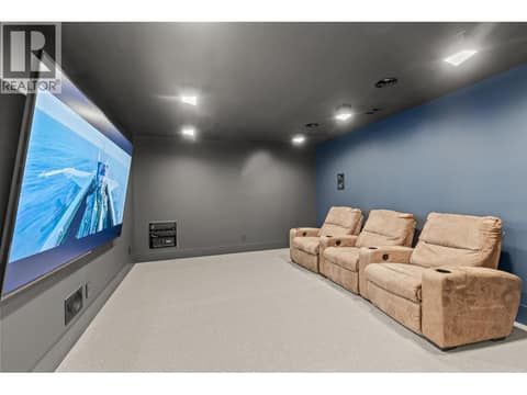 Theatre room at 5584 Upper Mission Court, Kettle Valley, Kelowna