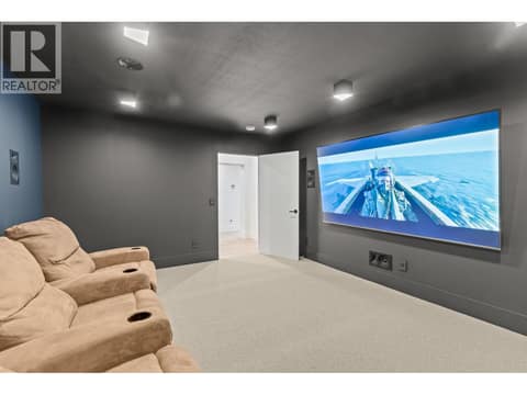 Theatre room at 5584 Upper Mission Court, Kettle Valley, Kelowna