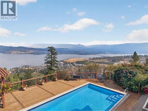 Can see nearly all of Kelowna from this view point at 1776 Keloka Drive, West Kelowna Estates