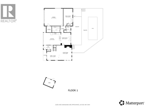 Main level floor plan at 1776 Keloka Drive, West Kelowna Estates