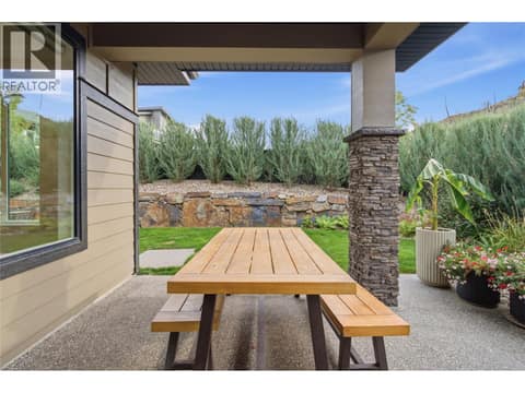 Back patio off main floor living space at 1215 Ponds Avenue, Upper Mission, Kelowna