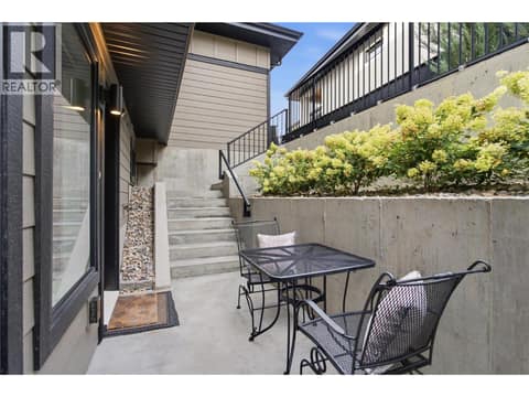 Entrance to legal suite - lower level patio at 1215 Ponds Avenue, Upper Mission, Kelowna