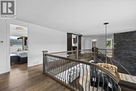 Lofted Gallery with Balustrade overlooking the grand foyer at 4165 Gellatly Road, Westbank Centre, West Kelowna