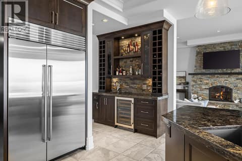 Massive Built in Fridge/Freezer in Main Kitchen and Bar with Wine Fridge at 4165 Gellatly Road, Westbank Centre, West Kelowna