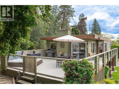 Enjoy the 1100 sqft wrap around patio space at 391 Braeloch Road, Upper Mission, Kelowna